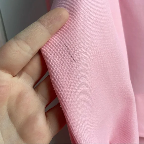 Vintage 70s Bubblegum Pink Dagger Collar Leisure Suit, 4-Pocket Jacket - Picture 5 of 11